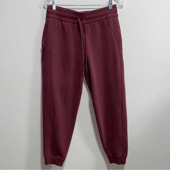Lululemon Scuba High-Rise Jogger Red Merlot Cotton Fleece Size 8 - Picture 2 of 16